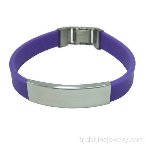 Gravé le mot Silicone bijoux moules Titanium Bracelet d’acier